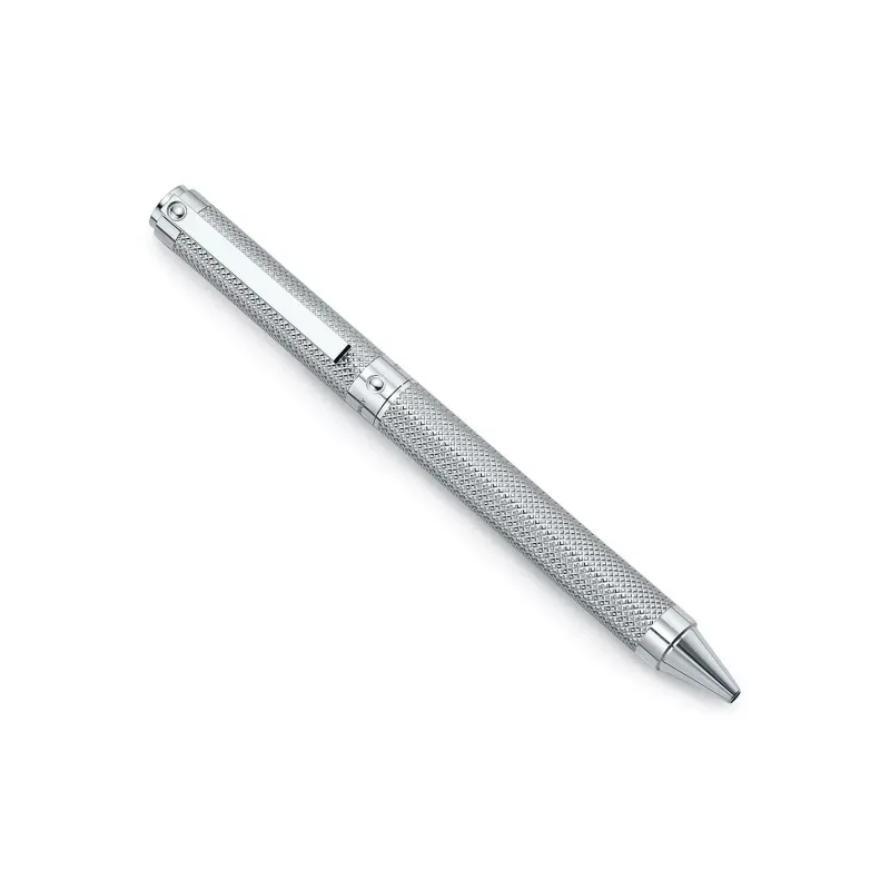 TIFFANY & CO. Sterling Silver With Cut Diamond Base, Portable Ballpoint Pens-1