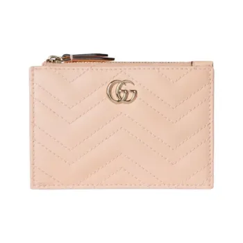 GUCCI Leather Key Pouch Women's Light Pink