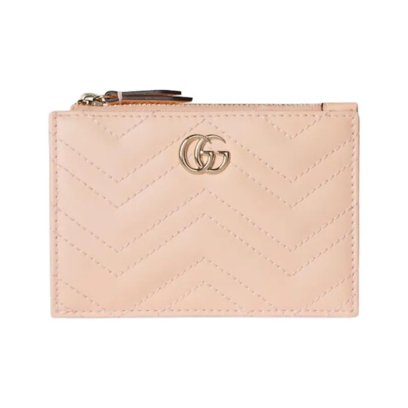 GUCCI Leather Key Pouch Women's Light Pink-0