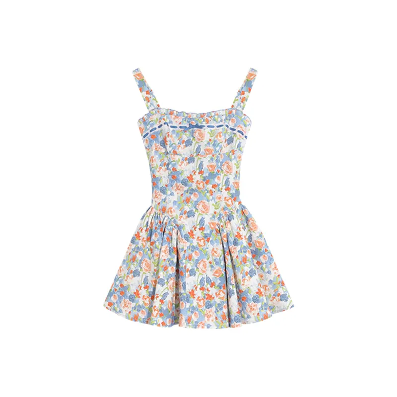 FLIM Slip Dresses Women's Floral Dress-0