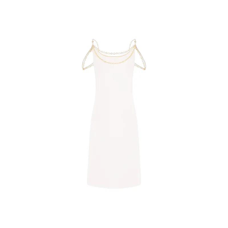Paco Rabanne Chain Strap Cowl Neck Midi Dress-0
