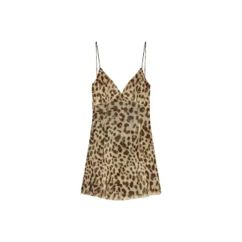 ZARA Slip Dresses Women's Leopard Print