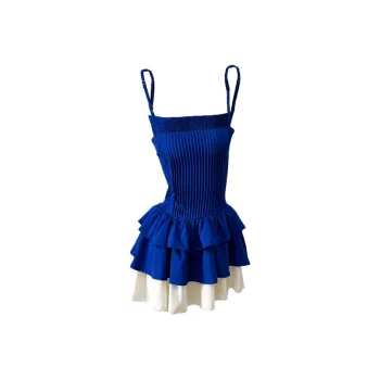 GUOZHEN Slip Dresses Women's Blue