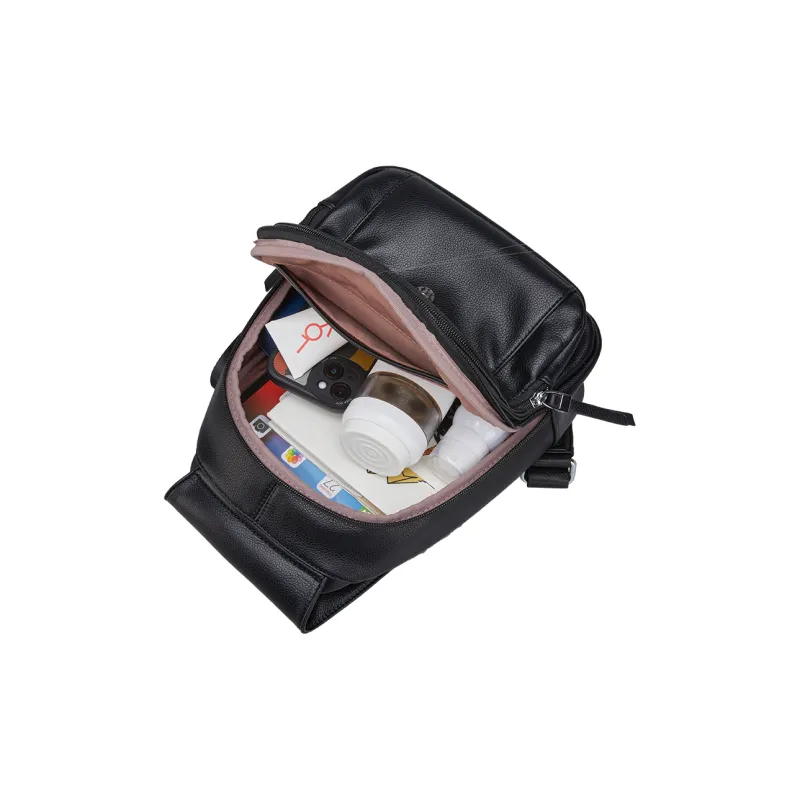 YEARCON Synthetic Leather Backpack Regular Women's Black-4