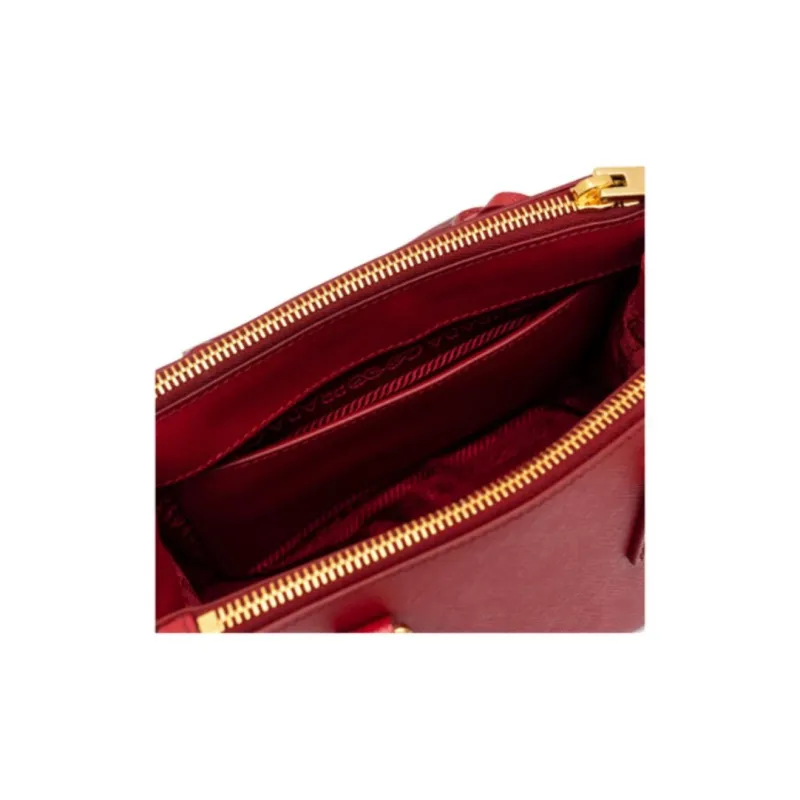 PRADA Cow Leather Handbag Regular Unisex Red-6