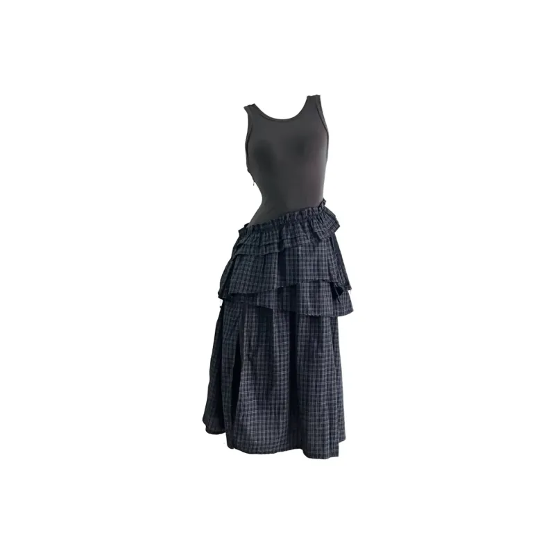 PAZZO Sleeveless Dresses Women's British Blue Green-0
