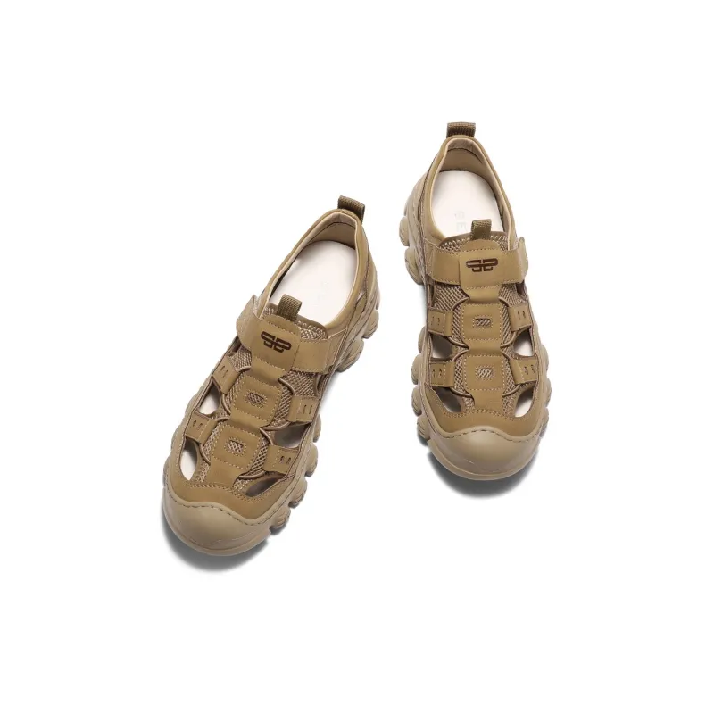 BELLE Beach Sandals Men Black, Khaki-6