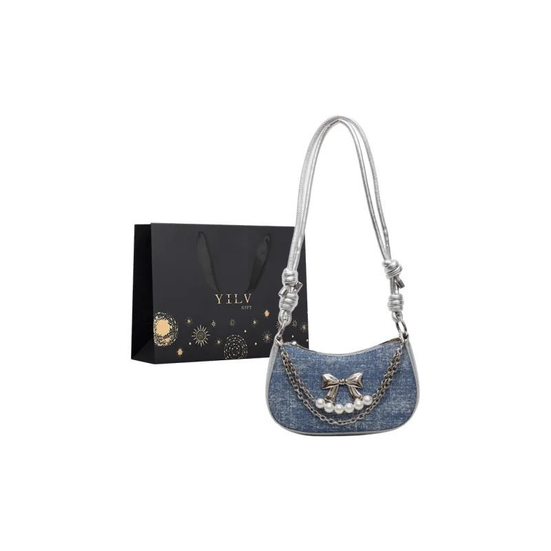 Yi Brigade Fabric Shoulder Bag Regular Women's Black/Royal Blue/Denim Blue/Sky Blue-8