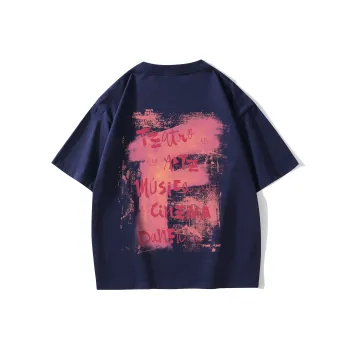 FONDLOOK T Shirts Unisex Navy Blue