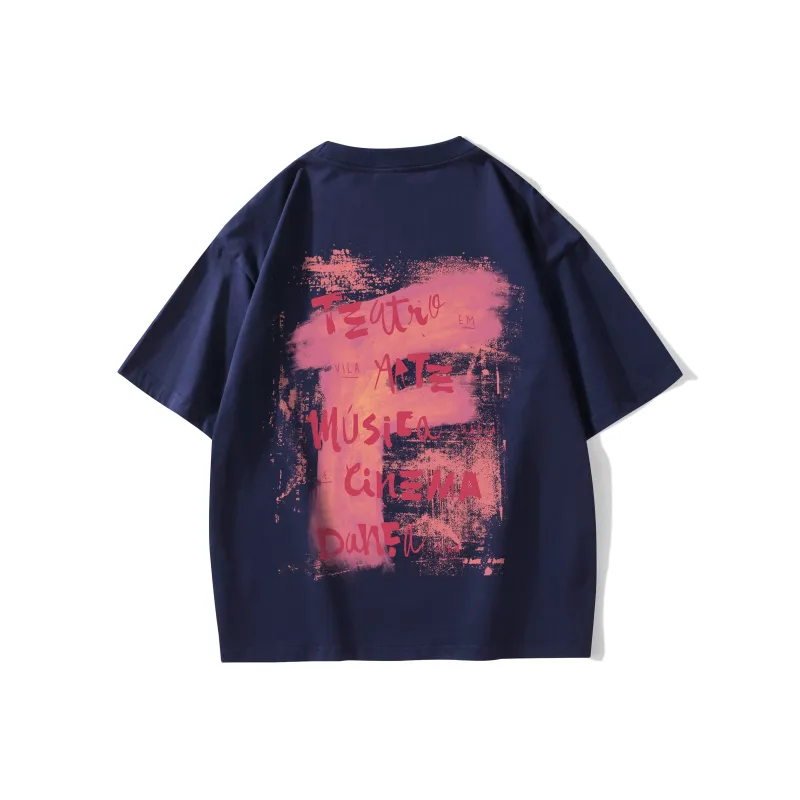 FONDLOOK T Shirts Unisex Navy Blue-0