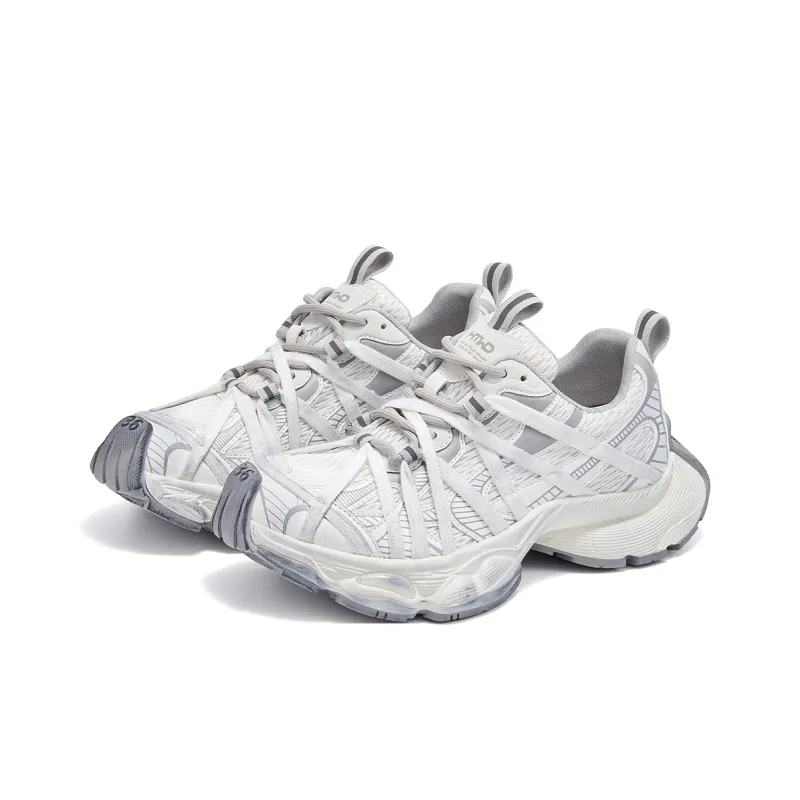 Hotwind Low Top Chunky Sneakers Unisex Black Gray-2