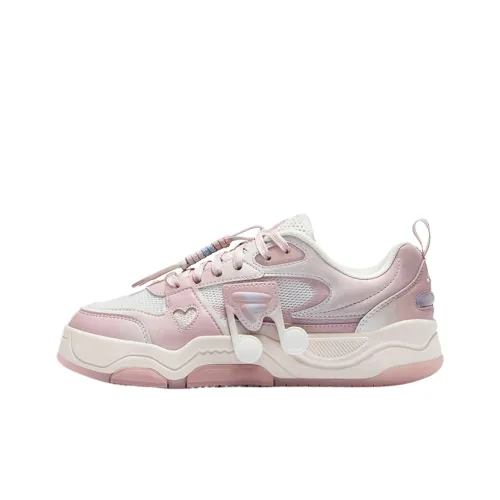 FILA FUSION BANK III Low Top Skateboard Shoes Women's Silver Pink Purple