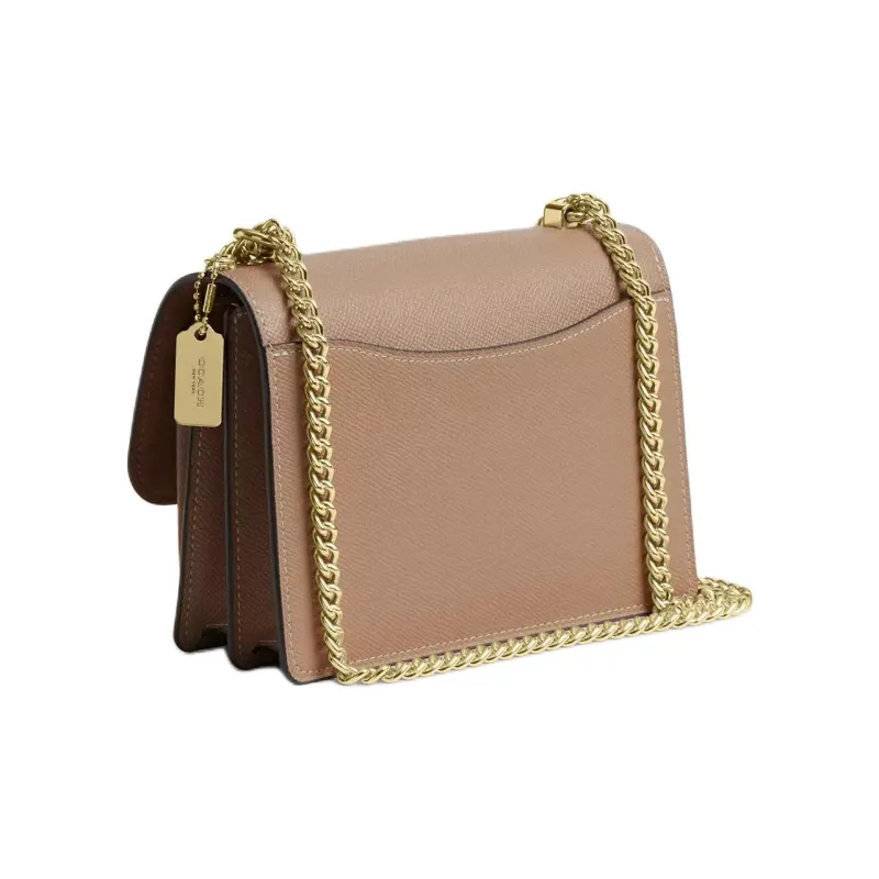 COACH Klare Recycled Leather Fiber Layer Crossbody Bag, Shoulder Bag Mini Women's Taupe-1