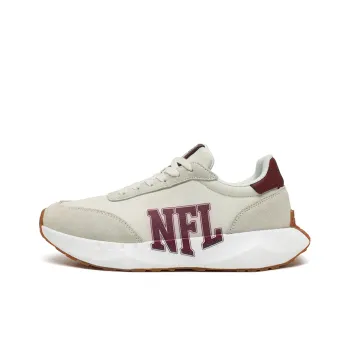 NFL Coverage Cushioning Abrasion Resistant Low Top Skateboard Shoes Unisex Beige Red