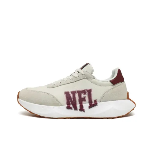NFL Basic Logo Low Top Skateboard Shoes Unisex Beige Red