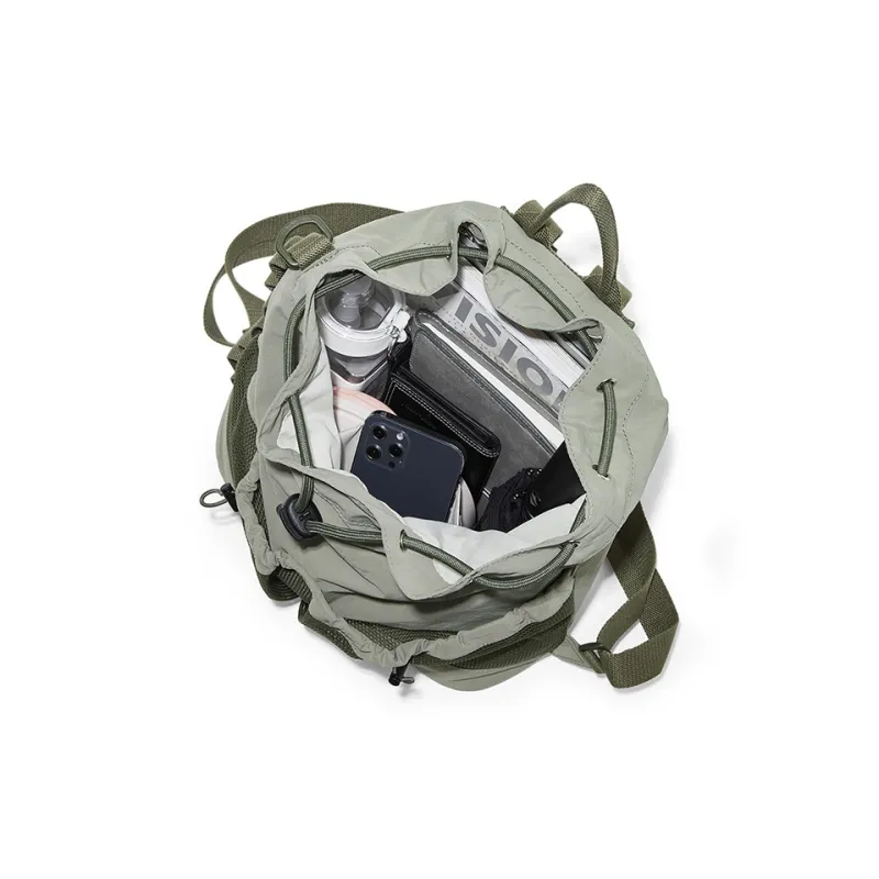 BOSTANTEN Fabric Backpack Unisex Black/Green-5