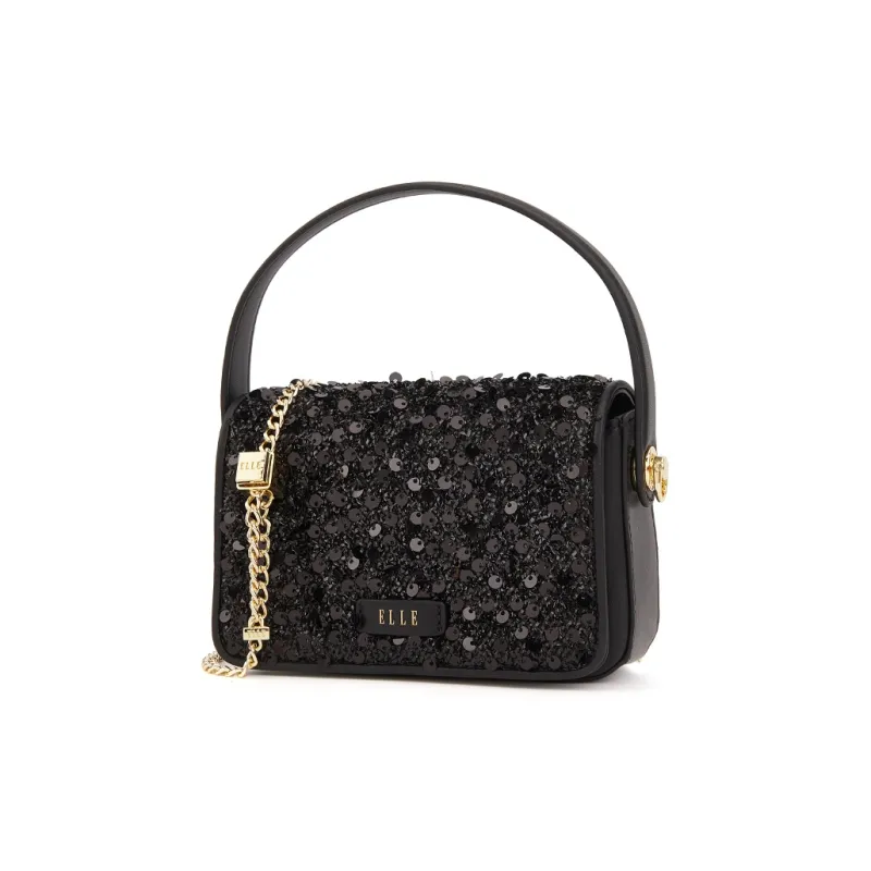 ELLE Fabric Handbag Regular Women's Black/Pink-1