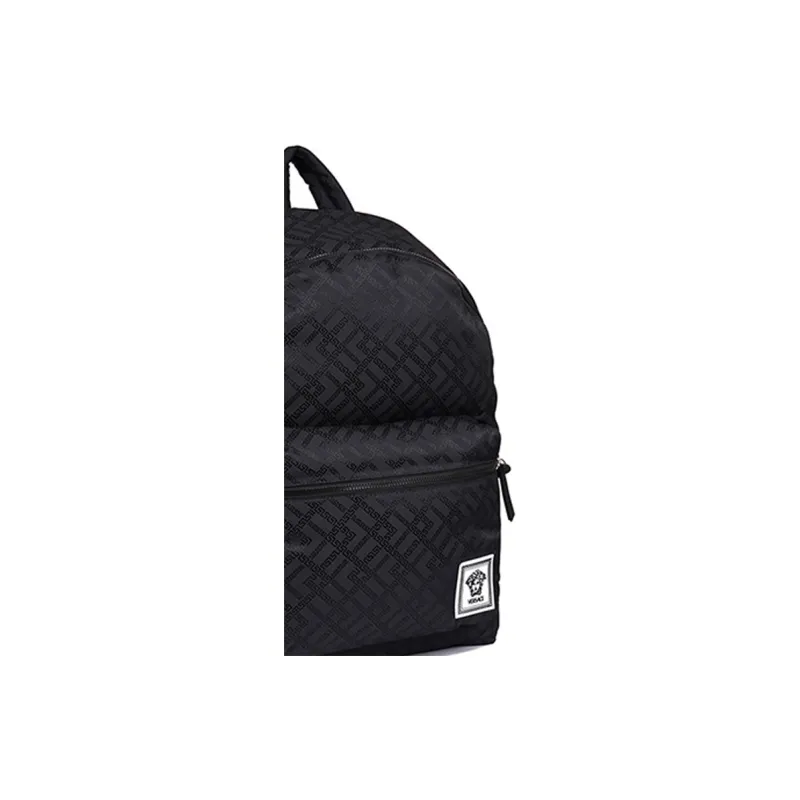 VERSACE Fabric Backpack Men's Blue Black-4