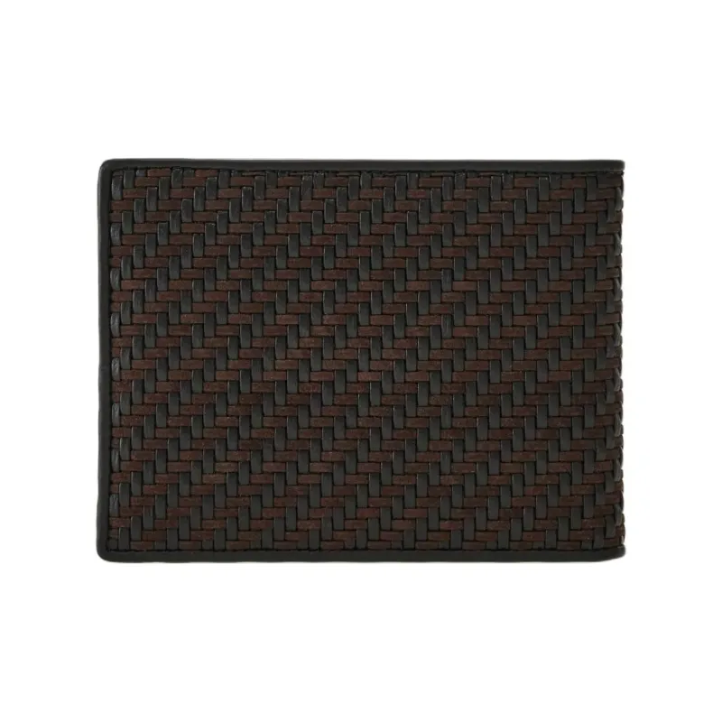 FERRAGAMO Calfskin Wallet Men's Moroccan Brown & Black-2