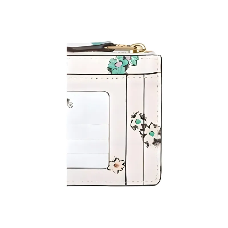 COACH Skinny Id Case Leather Card Holder Mini Women's White Multicolor-3