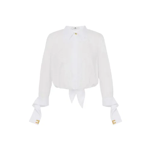 Elisabetta Franchi Knotted Embellished Poplin Shirt