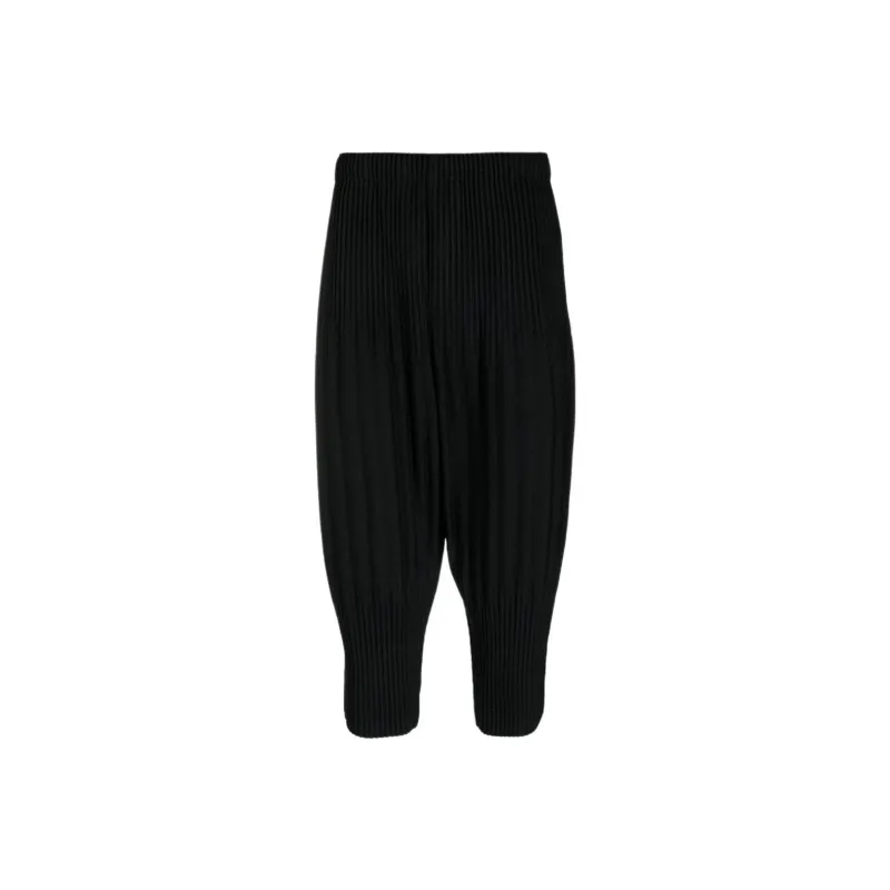 ISSEY MIYAKE Pleated Tapered Cropped Trousers-0