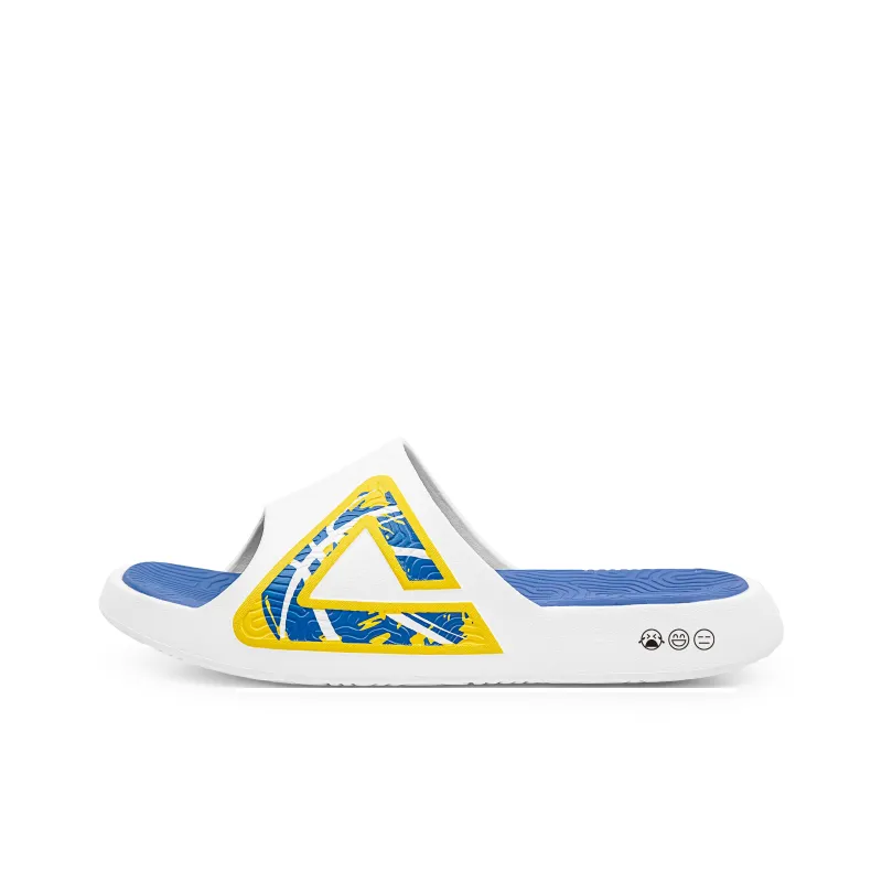 PEAK Tai Ji1.0 Quiet Slip Resistant Abrasion Resistant Slide Slippers Unisex Yellow Blue Mismatched-1