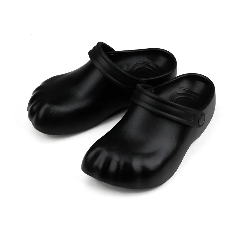 HANQIAORIJI Rakura Series Closed Toe Slippers Unisex Black-3