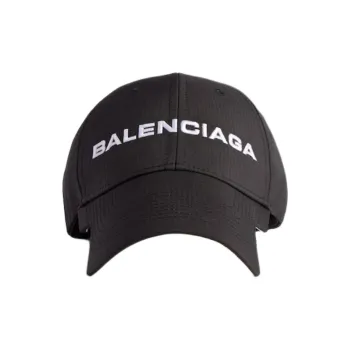 Balenciaga 100% Cotton Baseball Caps Men's Black