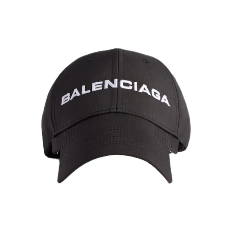 Balenciaga 100% Cotton Baseball Caps Men's Black-0