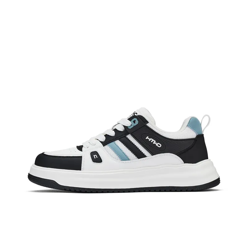 Hotwind White Sneakers Abrasion Resistant Slip Resistant Low Top Skateboard Shoes Men's-0