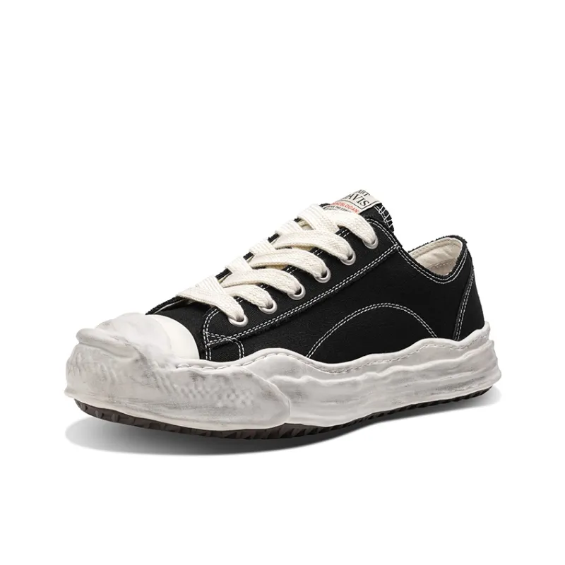 HART DAVIS Dissolve Shoes Slip Resistant, Abrasion Resistant, Breathable Low Top Skateboard Shoes Unisex Black White-2