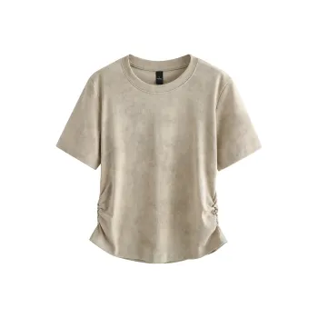 PAL ONGACO T Shirts Women's Tie Dye Khaki