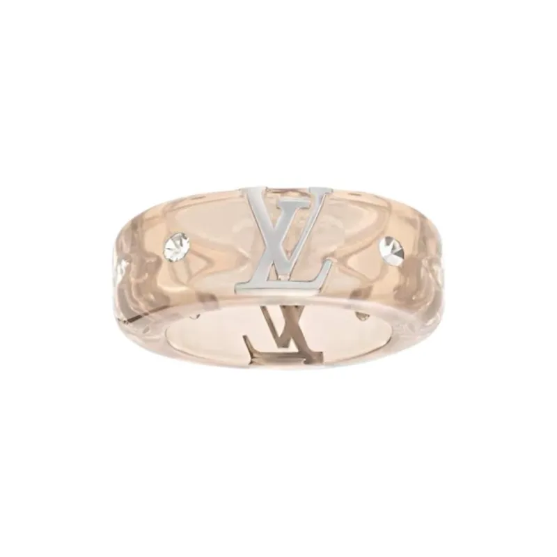 LOUIS VUITTON Resin, Rhinestone Rings Women's Orange-0