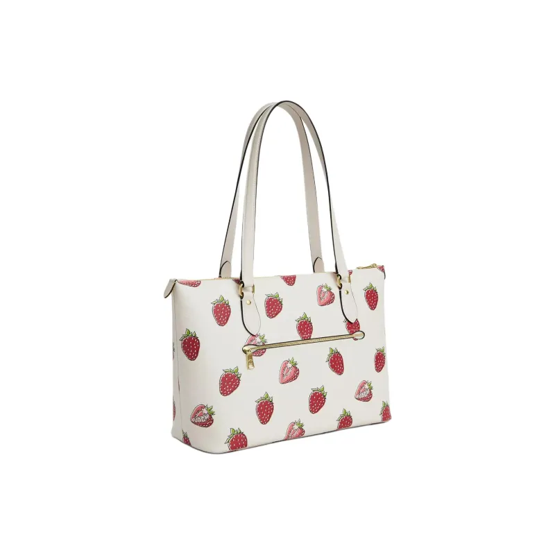 COACH Gallery Coated Canvas Shoulder Bag Tubas Women's White & Red-1