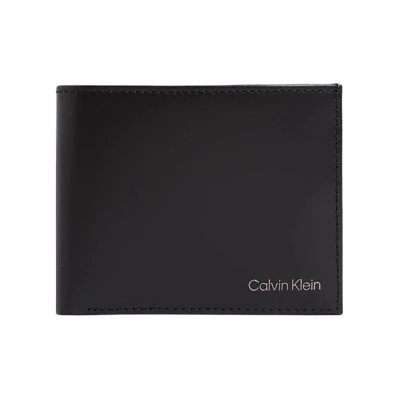CALVIN KLEIN Grain Leather Wallet Men's Black-0