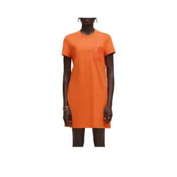 HERMES SS25 Short Sleeved Dress Women's Orange