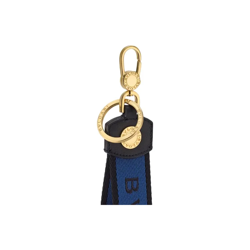 BVLGARI Fabric Bag Charm Bag Accessory Women's Blue & Black-1