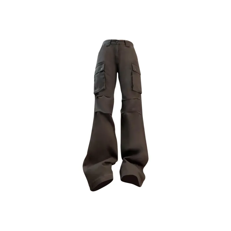 BENGEN Cargo Pants Women's Brown Gray-1