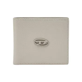 DIESEL Cow Leather Wallet Trumpets Men's Light Gray