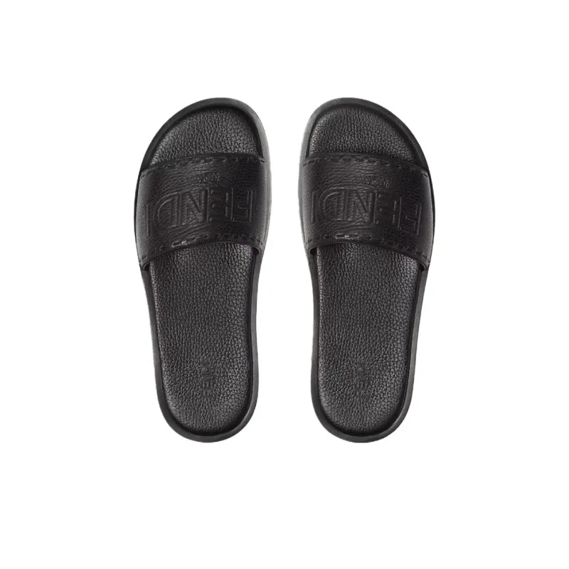 FENDI ROMA Slip Resistant Slide Slippers Men's Black-3