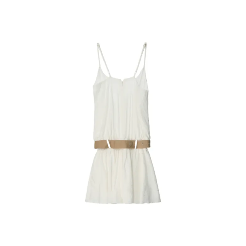 ZXZA Slip Dresses Women's White-1