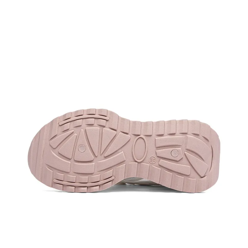 RENBEN Shock Absorbers Slip Resistant Breathable Low Top Casual Shoes Women's Pink White-4