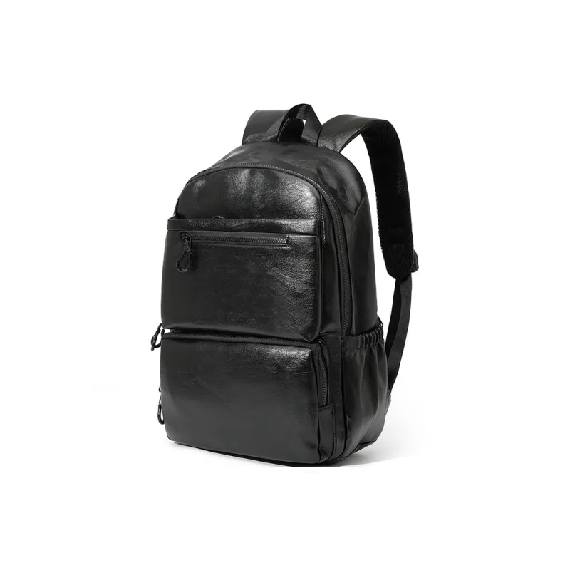 MASTER CANVAS Leather Backpack Unisex Black-1