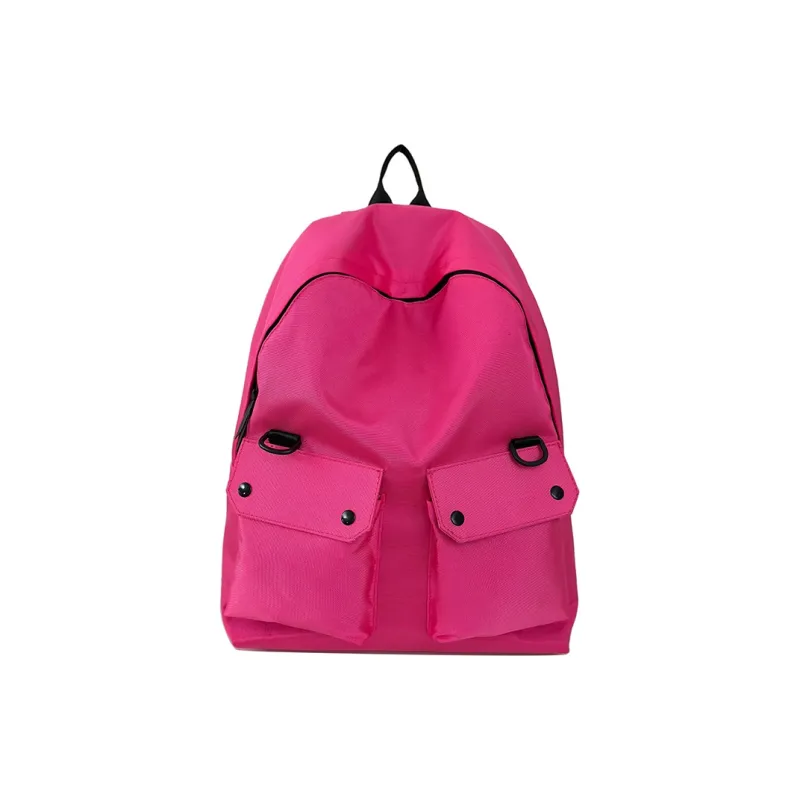 Meow In The Grass Nylon Backpack Unisex Green/Black/Pink-11