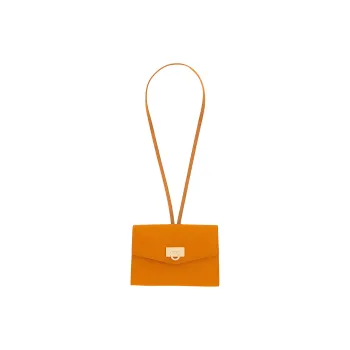 FERRAGAMO Cow Leather Card Holder Women's Ginger Yellow