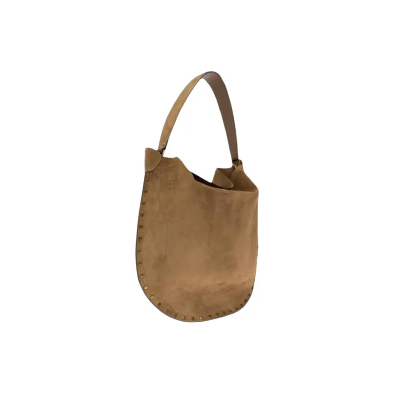 ISABEL MARANT ETOILE Calf Suede Leather Shoulder Bag Regular Unisex Brown-1
