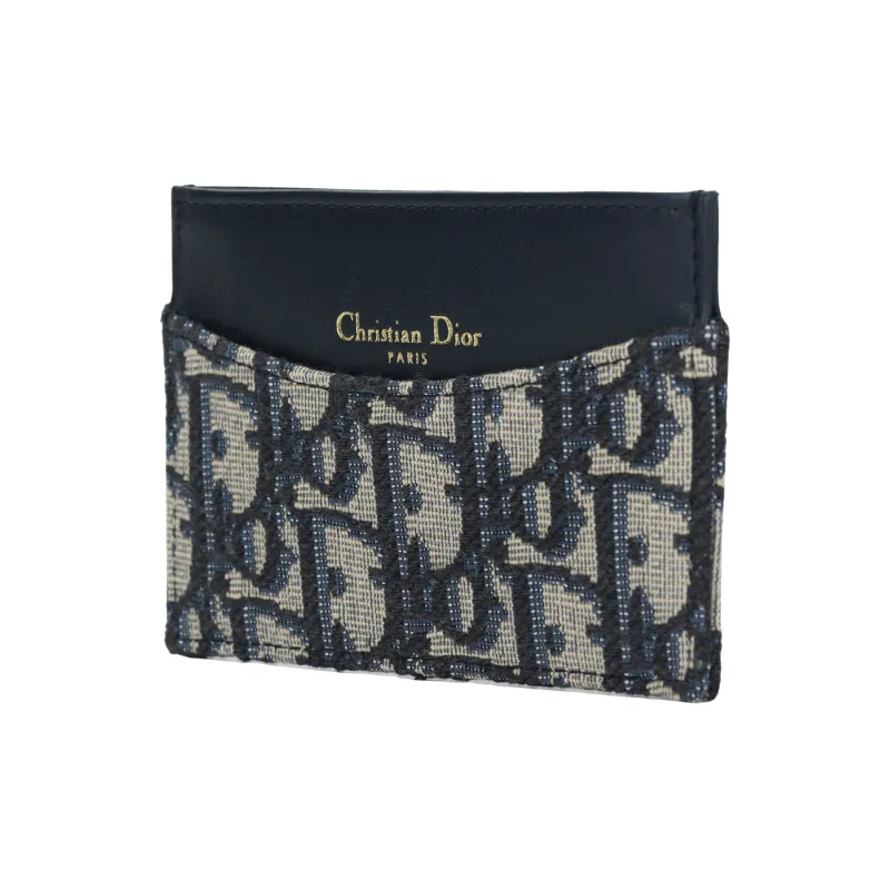 DIOR Travel Cotton Card Holder Women's Blue-1