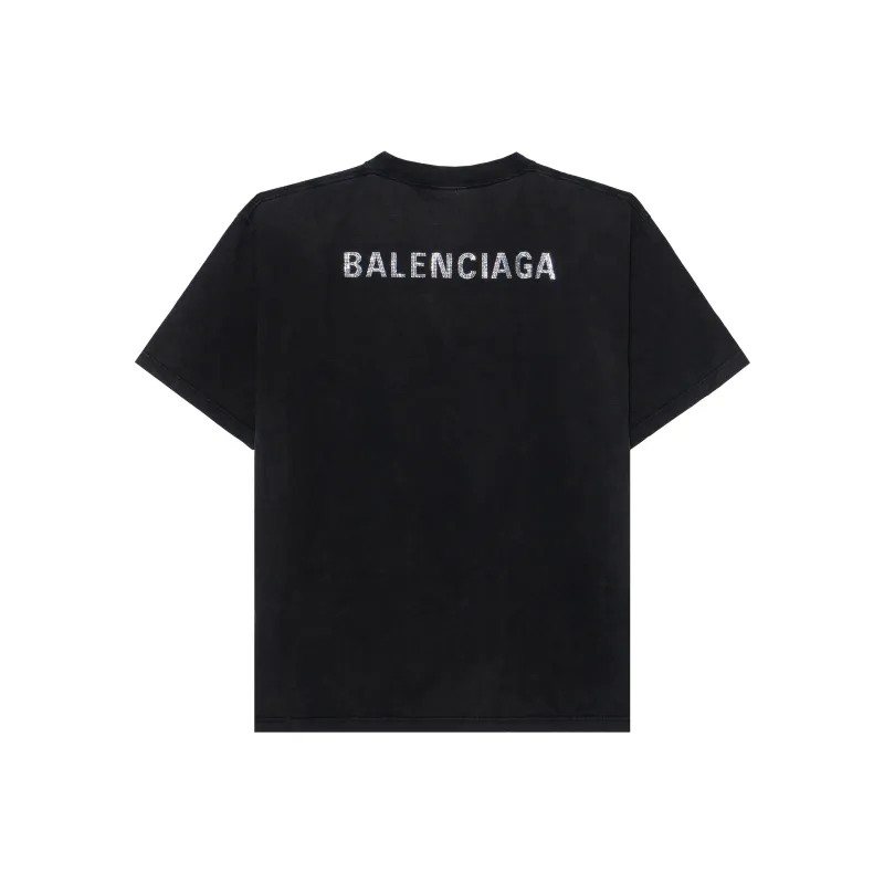 Balenciaga Back Large Fit T shirt Black-1