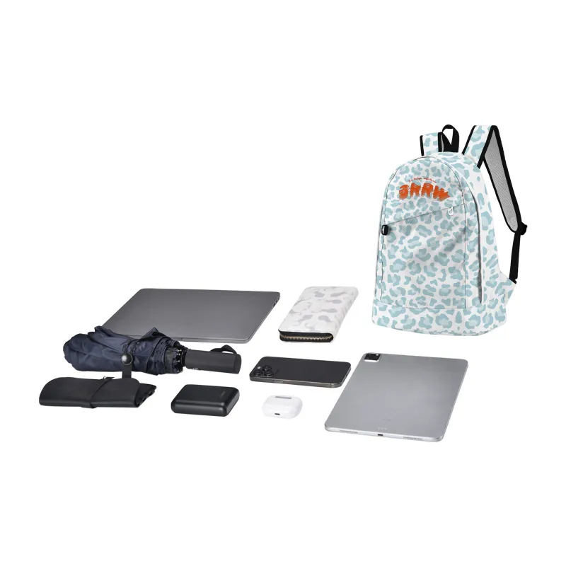 SRRW Polyester Backpack Regular Women's Gray Blue-4